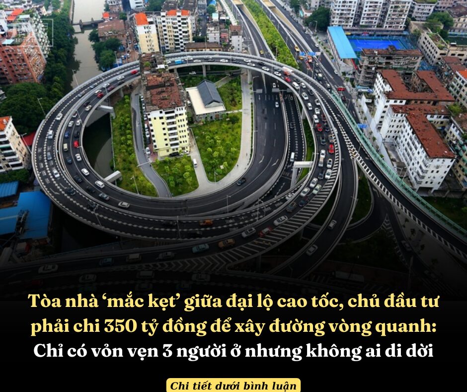 Tòa nhà ‘mắc kẹt’ giữa đại lộ cao tốc, chủ đầu tư phải chi 350 tỷ đồng để xây đường vòng quanh: Chỉ có vỏn vẹn 3 người ở nhưng không ai di dời