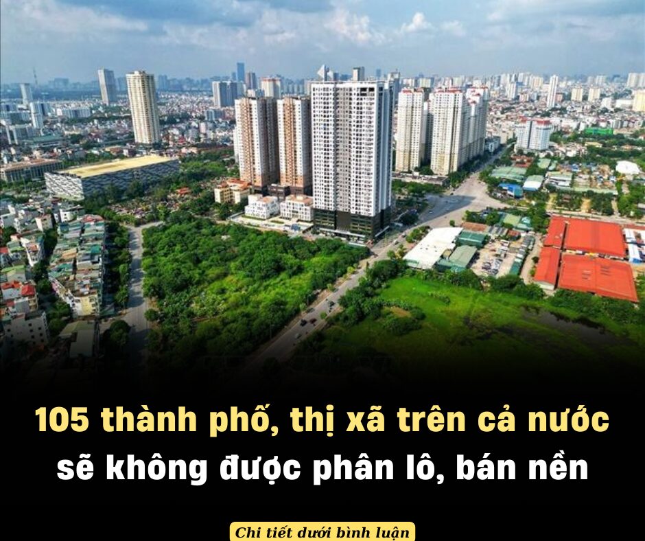 Có 105 thành phố, thị xã bị ảnh hưởng bởi quy định cấm phân lô, bán nền